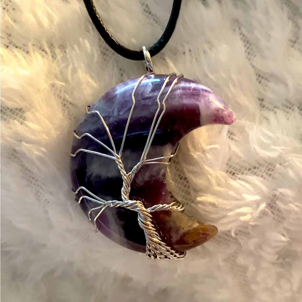 Half Moon Amethyst Pendant